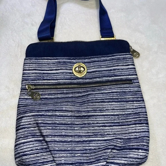 Baggallini Blue and White Crossbody Bag - Picture 1 of 7